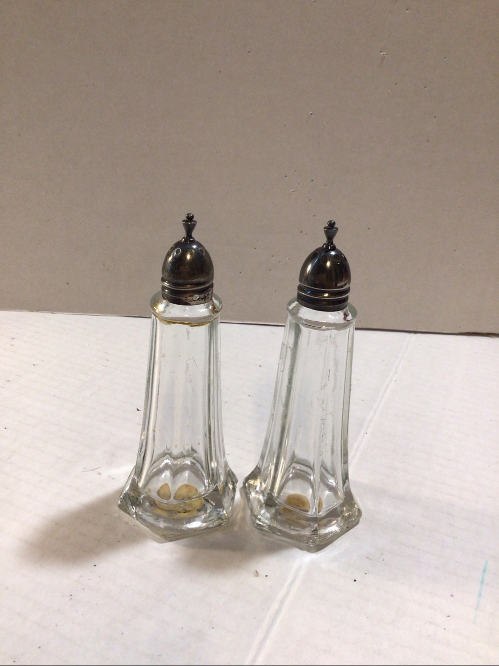 Vintage Royal Prestige "RP" Paneled Glass Salt and Pepper Shaker Set